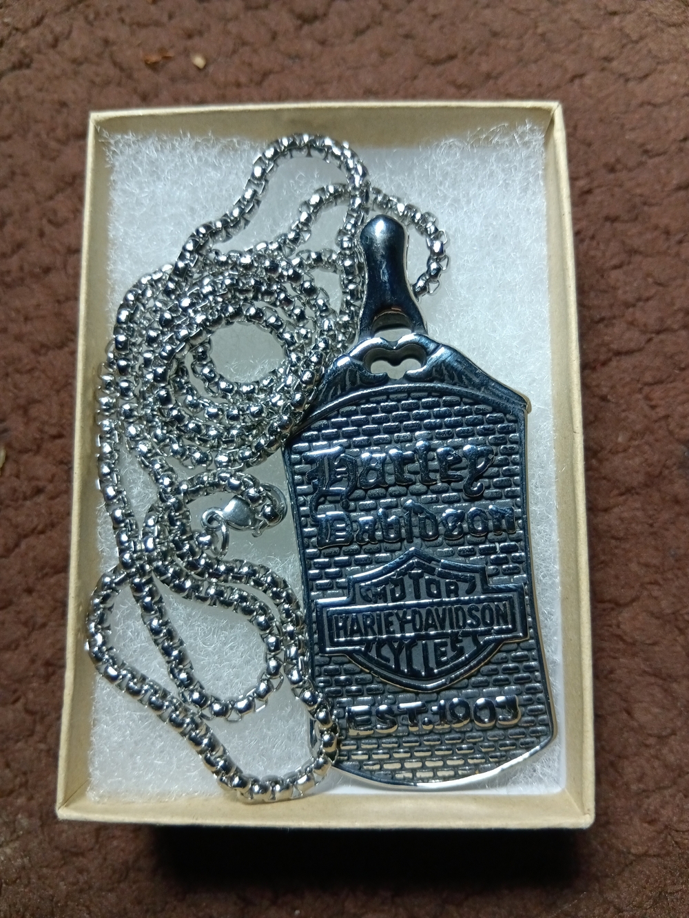 Harley-Davidson Silver Dog Tag Necklace